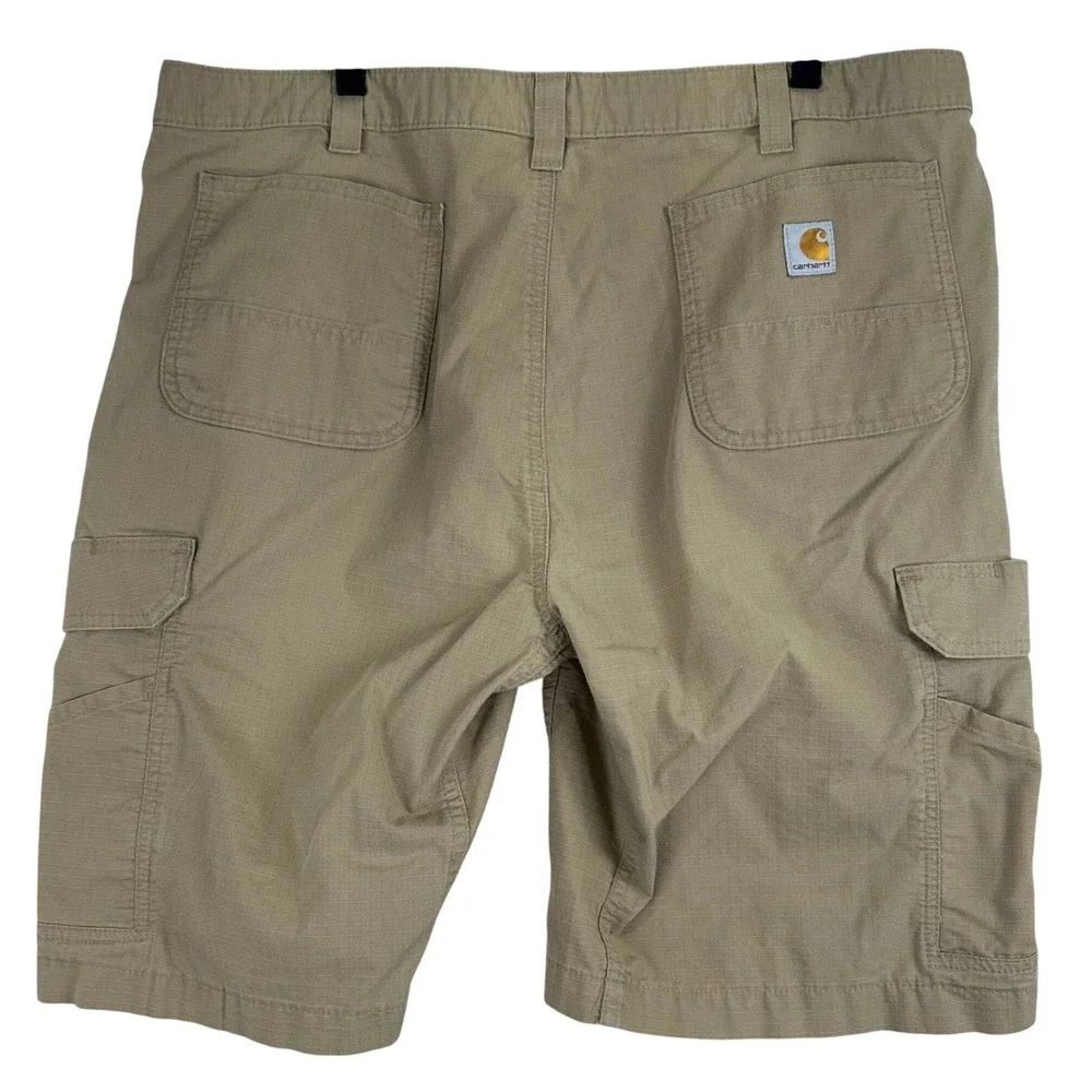 Carhartt Force Relaxed Fit Cargo Shorts Mens 42 Tan Ripstop Workwear Utility